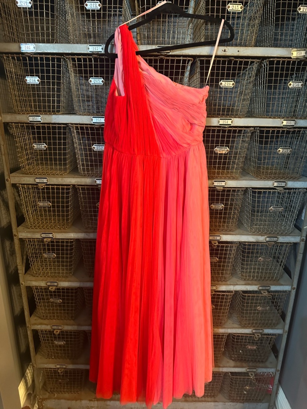 Hutch One-Shoulder Ombre Coral to Pink Maxi Dress - A Stunner - Picture 6 of 13